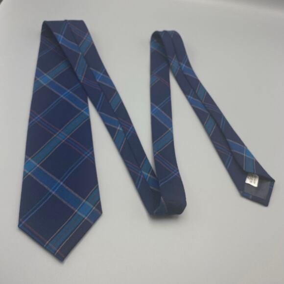 Vintage Pendleton Blue Plaid 100% Virgin Wool Necktie Made In USA Tie - Picture 3 of 5